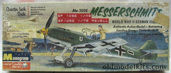 Monogram 1/48 Messerschmitt Me-109 E (Bf-109E), PA74-98 plastic model kit